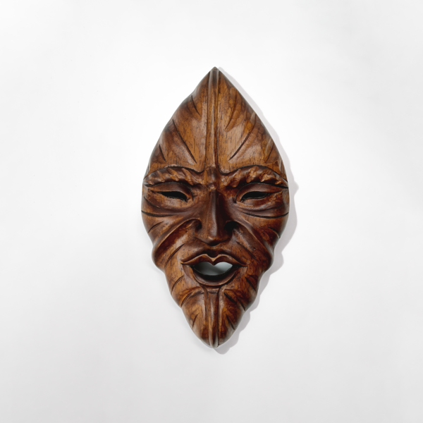 Masque de Feuille de Coca en Bois Massif – Déco Murale Artisanale – Image 2